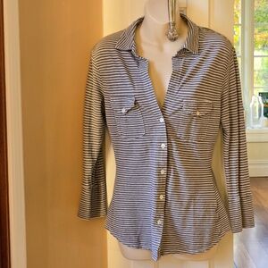 James Perse striped button down shirt size 3